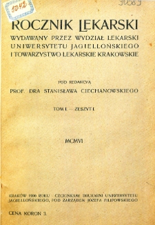 Rocznik Lekarski 1906-1909 T. I nr 1
