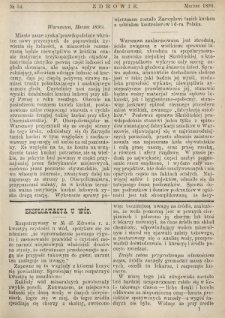Zdrowie : miesięcznik poświęcony hygienie publicznej i prywatnej 1890 T. 6 nr 54