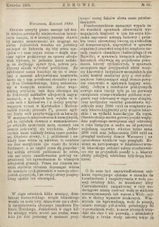 Zdrowie : miesięcznik poświęcony hygienie publicznej i prywatnej 1890 T. 6 nr 55