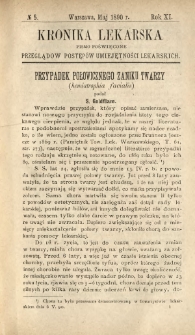 Kronika Lekarska : pismo poświęcone przeglądowi postęp&oacute;w umiejętności lekarskich 1890 R. 11 nr 5