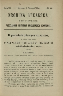 Kronika Lekarska : pismo poświęcone przeglądowi postęp&oacute;w umiejętności lekarskich 1895 R. 16 z. 10