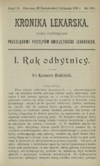 Kronika Lekarska : pismo poświęcone przeglądowi postęp&oacute;w umiejętności lekarskich 1896 R. 17 z. 21