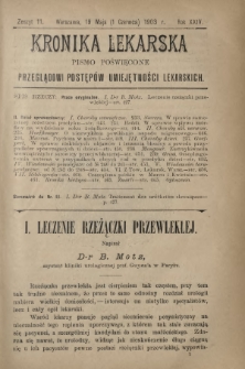 Kronika Lekarska : pismo poświęcone przeglądowi postęp&oacute;w umiejętności lekarskich 1903 R. 24 z. 11