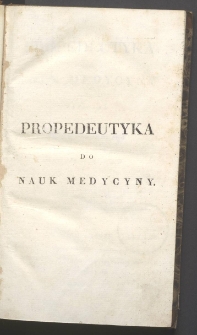 Propedeutyka do nauk medycyny
